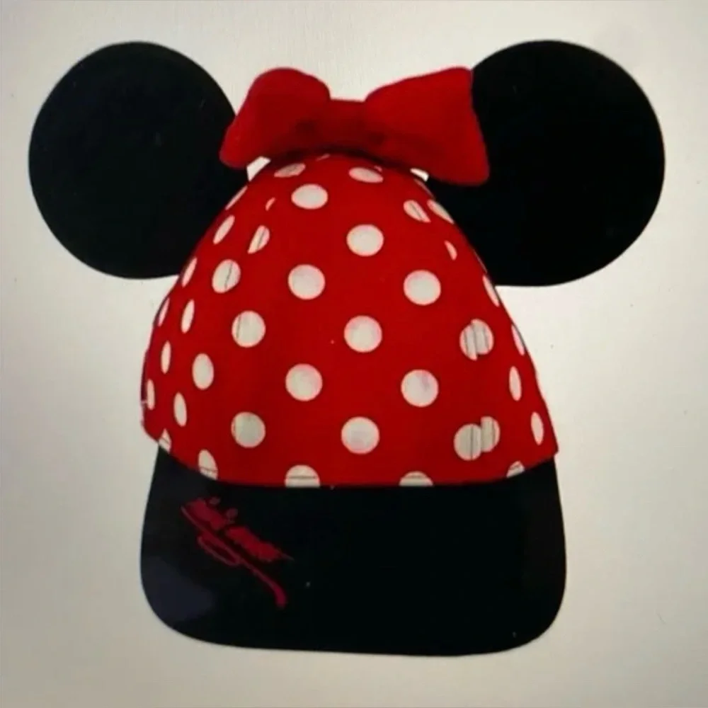Disney Parks Minnie Mouse Ears Red & White Polka Dot Adjustable Girls Cap 🌹HP🌹